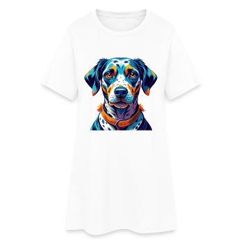 Race de chien dalmatien Dessin animé coloré Kawaii - Robe T-shirt Femme - blanc - Devant