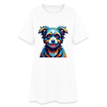 Cursinu Dog Breed Colorful Cartoon Kawaii - Women’s T-Shirt Dress - white - Front
