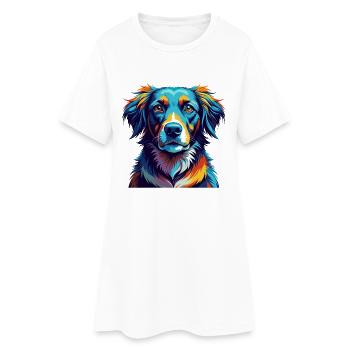 Danois Broholmer Chien Race Coloré Dessin Animé Kawaii - Robe T-shirt Femme - blanc - Devant