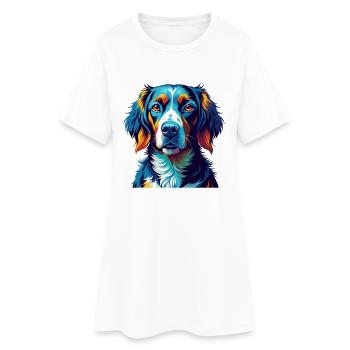 Deutsche Bracke Hunderasse Bunte Karikatur Kawaii - Frauen T-Shirt-Kleid - Weiß - Vorne