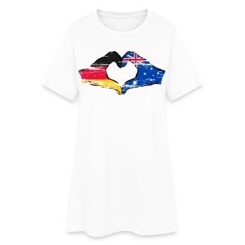 Deutschland Australien Flagge Herzform used - Frauen T-Shirt-Kleid - Weiß - Vorne