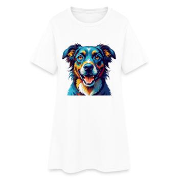Chien de cur de montagne race coloré dessin animé Kawaii - Robe T-shirt Femme - blanc - Devant