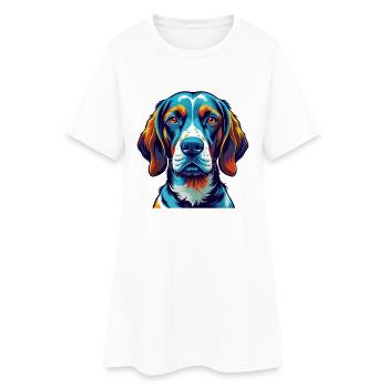 Français Gascogne Pointer Chien Race Dessin Animé Kawaii - Robe T-shirt Femme - blanc - Devant