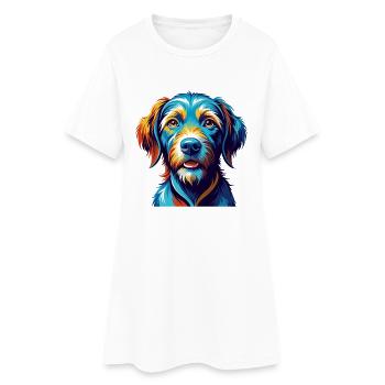 Fauve De Bretagne Dog Breed Cartoon Kawaii - Women’s T-Shirt Dress - white - Front