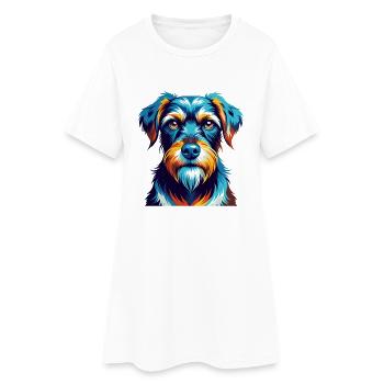 Mittelschnauze Hunderasse Bunt Cartoon Kawaii - Frauen T-Shirt-Kleid - Weiß - Vorne