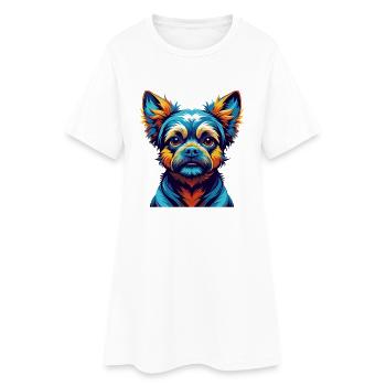 Lapinporokoira Hunderasse Bunte Karikatur Kawaii - Frauen T-Shirt-Kleid - Weiß - Vorne