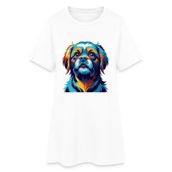 Griffon Nivernais Chien Race Dessin Animé Kawaii - Robe T-shirt Femme - blanc - Devant
