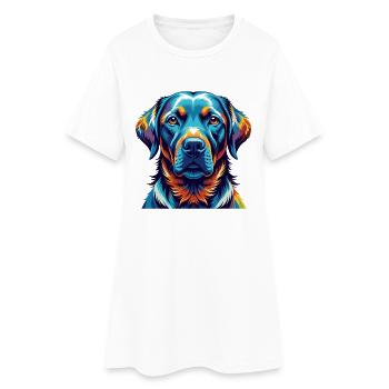 Labrador Retriever Chien Race Dessin Animé Kawaii - Robe T-shirt Femme - blanc - Devant