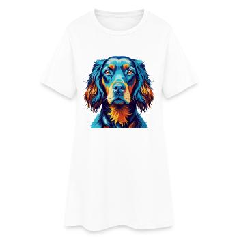 Gordon Setter Chien Race Coloré Dessin animé Kawaii - Robe T-shirt Femme - blanc - Devant