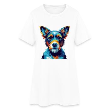 Miniature Fox Terrier Dog Breed Cartoon Kawaii - Women’s T-Shirt Dress - white - Front