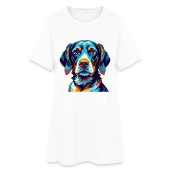 Alt Dänisch Pointer Hund Rasse Karikatur Kawaii - Frauen T-Shirt-Kleid - Weiß - Vorne
