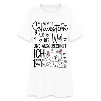 So viele Schwestern Katze Katzen Beste Schwester - Frauen T-Shirt-Kleid - Weiß - Vorne