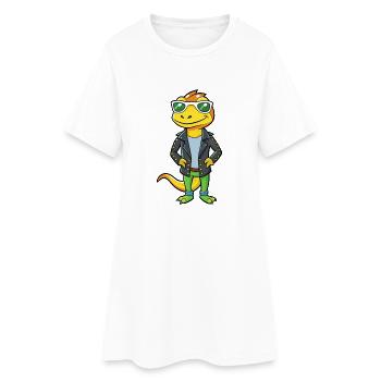 Salamandre Funny Cartoon Kawaii Veste Lunettes de soleil - Robe T-shirt Femme - blanc - Devant