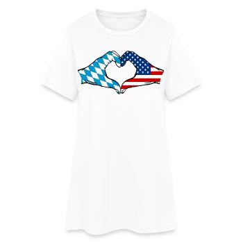 Mains de drapeau de la Bavière des États-Unis en forme de coeur - Robe T-shirt Femme - blanc - Devant
