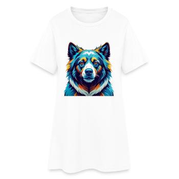 Tahltan Ours Chien Race Coloré Dessin Animé Kawaii - Robe T-shirt Femme - blanc - Devant