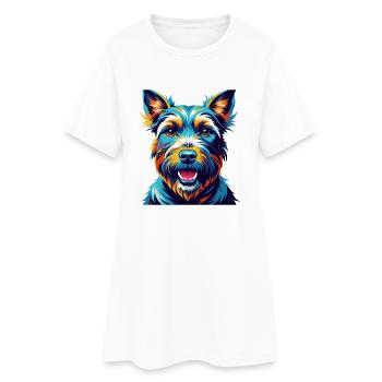 Welsh Terrier Chien Race Coloré Dessin Animé Kawaii - Robe T-shirt Femme - blanc - Devant