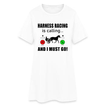 Cheval de course de trot Chevaux de course de trot IS-CALLING - Robe T-shirt Femme - blanc - Devant
