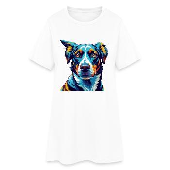 Amerikanischer Leopard Hound Hunderasse Karikatur Kawaii - Frauen T-Shirt-Kleid - Weiß - Vorne
