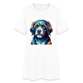 Austrian Brandlbracke Dog Breed Cartoon Kawaii - Women’s T-Shirt Dress - white - Front