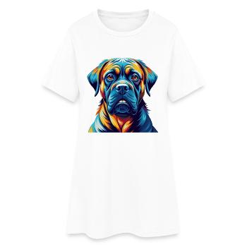 Dogue brésilien Chien race dessin animé Kawaii - Robe T-shirt Femme - blanc - Devant