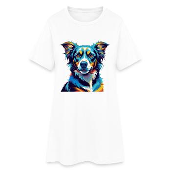Cao da serra de Aires race de chien dessin animé kawaii - Robe T-shirt Femme - blanc - Devant