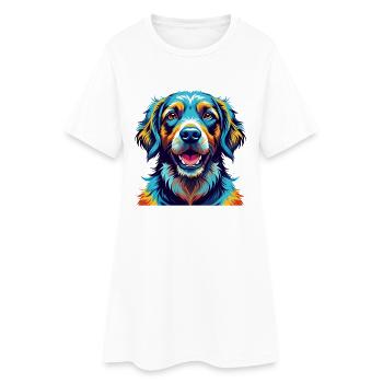 Cao De Seo Miguel Race Chien Dessin Animé Kawaii - Robe T-shirt Femme - blanc - Devant