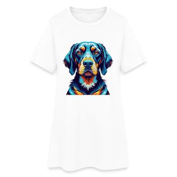 Chien de montagne bavarois Chien race dessin animé Kawaii - Robe T-shirt Femme - blanc - Devant