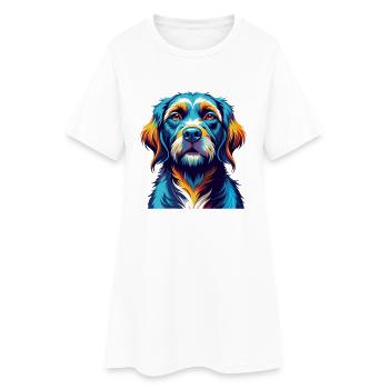 Danois Broholmer Chien Race Coloré Dessin Animé Kawaii - Robe T-shirt Femme - blanc - Devant