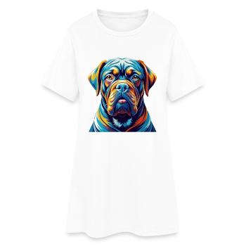 Dogue De Bordeaux Chien Race Dessin Animé Kawaii - Robe T-shirt Femme - blanc - Devant