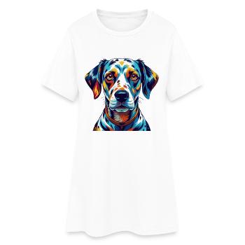 Race de chien dalmatien Dessin animé coloré Kawaii - Robe T-shirt Femme - blanc - Devant