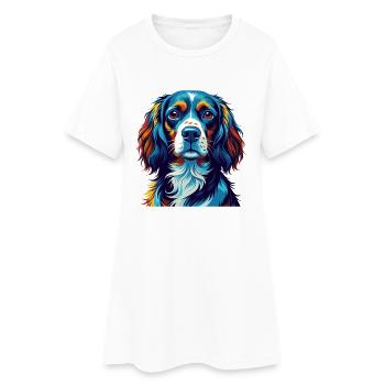 Deutscher Wachtelhund Dog Breed Cartoon Kawaii - Women’s T-Shirt Dress - white - Front