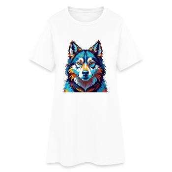 Sibérie orientale Laïka race de chien dessin animé Kawaii - Robe T-shirt Femme - blanc - Devant