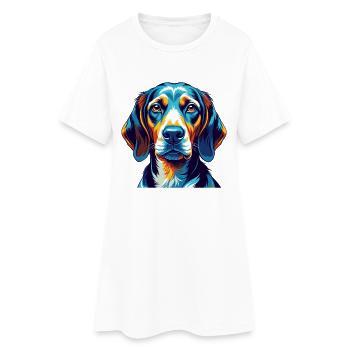 English Coonhound Dog Breed Cartoon Kawaii - Women’s T-Shirt Dress - white - Front
