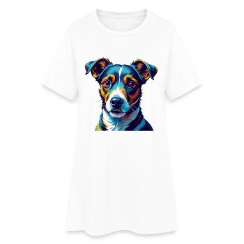 Jack Russell Terrier Hunderasse Karikatur Kawaii - Frauen T-Shirt-Kleid - Weiß - Vorne