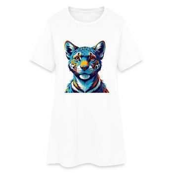 Leopard Hound Hund Rasse Bunte Karikatur Kawaii - Frauen T-Shirt-Kleid - Weiß - Vorne