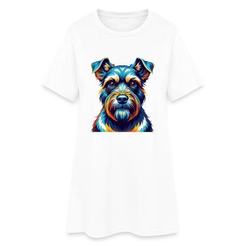 Schnauzer miniature race de chien dessin animé Kawaii - Robe T-shirt Femme - blanc - Devant