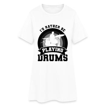 Blague sur le batteur - Robe T-shirt Femme - blanc - Devant