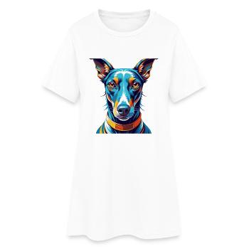 Rampur lévrier chien race coloré dessin animé Kawaii - Robe T-shirt Femme - blanc - Devant