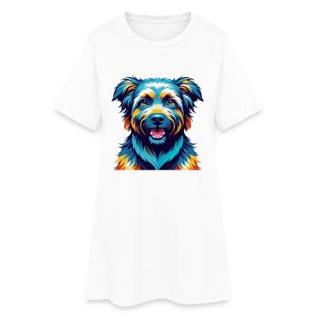 Chien Mioritique Roumain Race Dessin Animé Kawaii - Robe T-shirt Femme - blanc - Devant