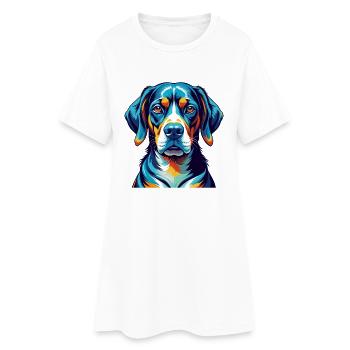 Serbian Hound Dog Breed Colorful Cartoon Kawaii - Women’s T-Shirt Dress - white - Front