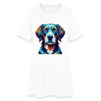 Alt Dänisch Pointer Hund Rasse Karikatur Kawaii - Frauen T-Shirt-Kleid - Weiß - Vorne