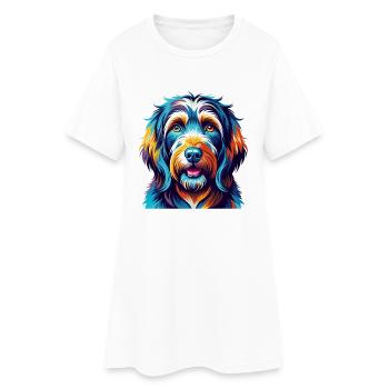 Otterhound Hunderasse Bunte Karikatur Kawaii - Frauen T-Shirt-Kleid - Weiß - Vorne