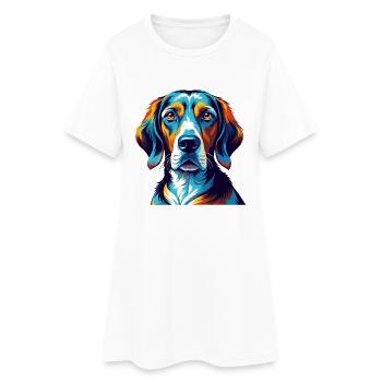 Chien de chasse polonais Chien race Dessin animé Kawaii - Robe T-shirt Femme - blanc - Devant
