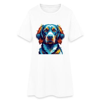 Polnische Jagdhunderasse Bunte Karikatur Kawaii - Frauen T-Shirt-Kleid - Weiß - Vorne