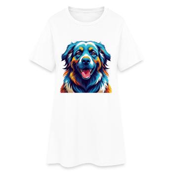 Polish Sheepdog Breed Cartoon Kawaii - Women’s T-Shirt Dress - white - Front