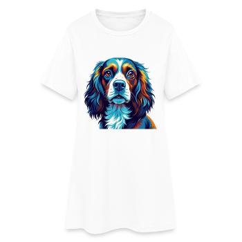 Pont Audemer Epagneul Chien Race Dessin Animé Kawaii - Robe T-shirt Femme - blanc - Devant