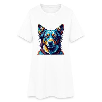 Uruguayen Cimarron Chien Race Dessin Animé Kawaii - Robe T-shirt Femme - blanc - Devant