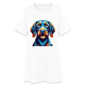 Fil de fer Vizsla race de chien dessin animé Kawaii - Robe T-shirt Femme - blanc - Devant