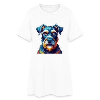 Schnauzer standard race de chien dessin animé Kawaii - Robe T-shirt Femme - blanc - Devant