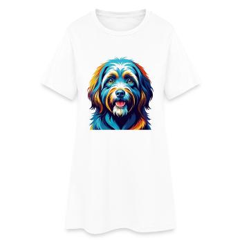 Terrier tibétain chien race dessin animé coloré Kawaii - Robe T-shirt Femme - blanc - Devant